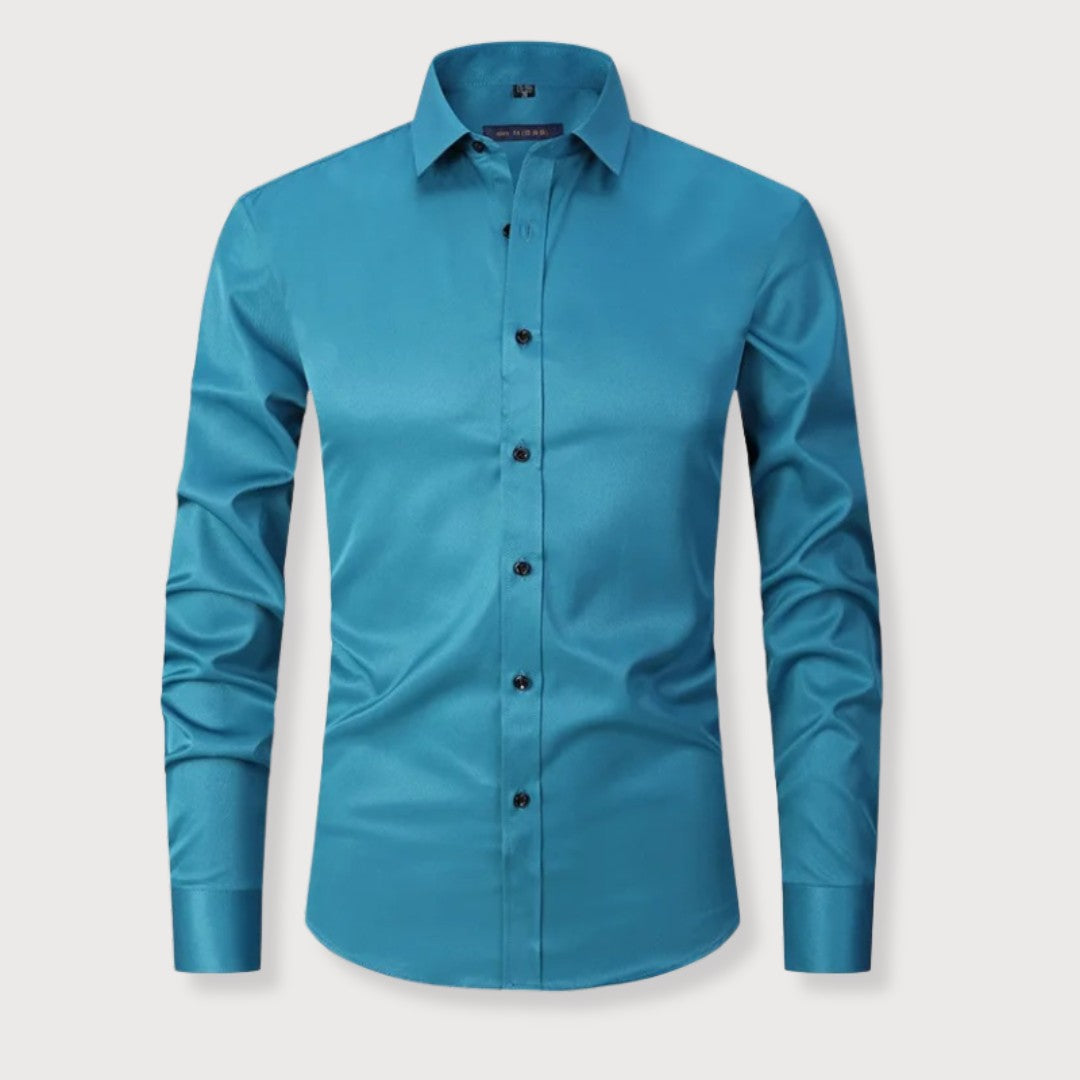 Camicia Uomo Taglio Ampio Tessuto Morbido Comfort