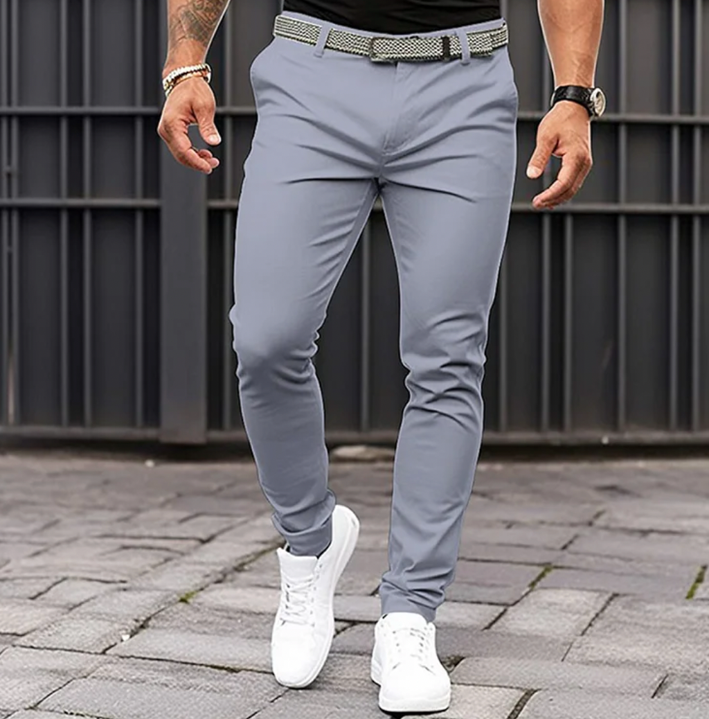 Pantaloni Uomo Sartoriali Leggeri Vestibilità Classica