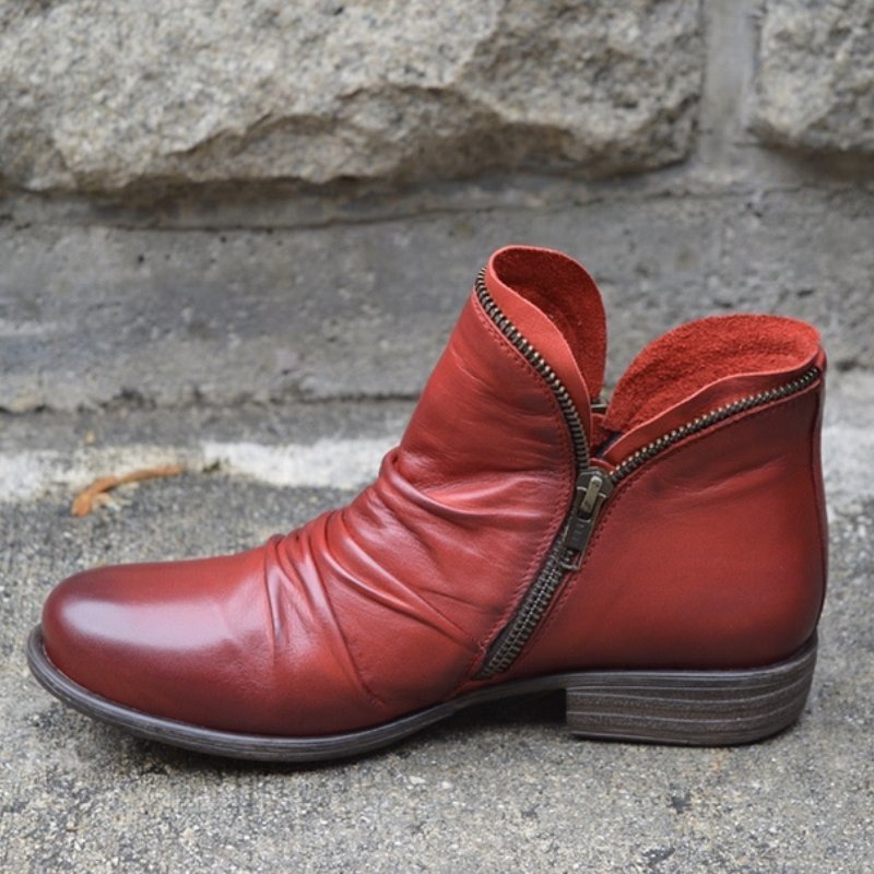 Kamila | Stivali corti vintage autunnali da donna | Cerniera 4