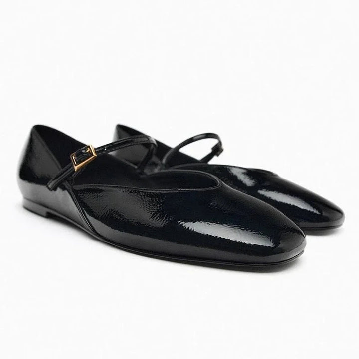 Kara | Ballerine Nere Verniciate Comode Nero