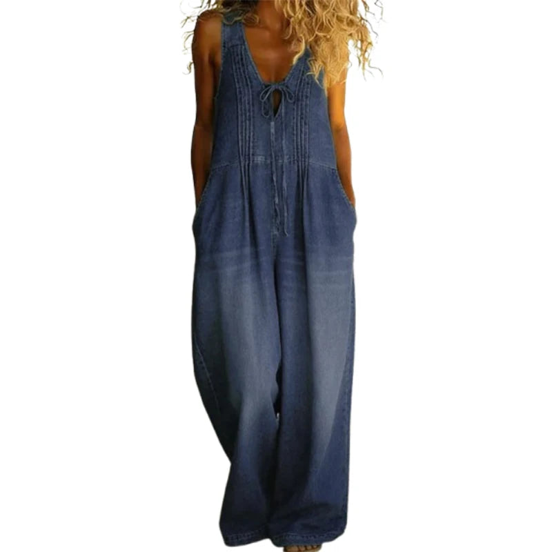Katrina | Elegante e Traspirante Tuta Donna in Denim con Scollo a V 5