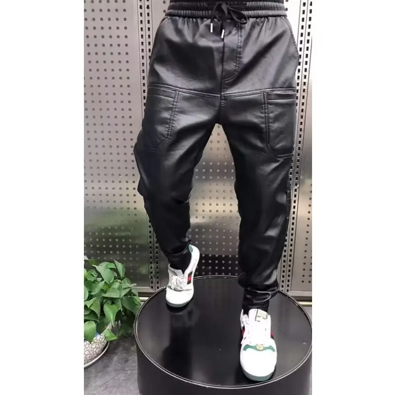 Pantaloni Uomo in Pelle Stile Classico Vestibilità Regolare - Vesarelli