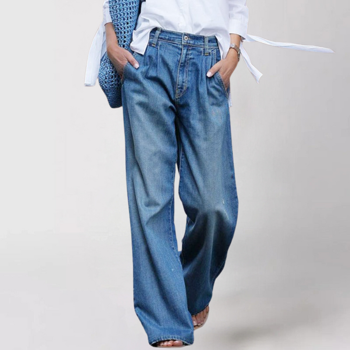 Pantaloni Donna Eleganti Vita Alta Vestibilità Ampia - Vesarelli