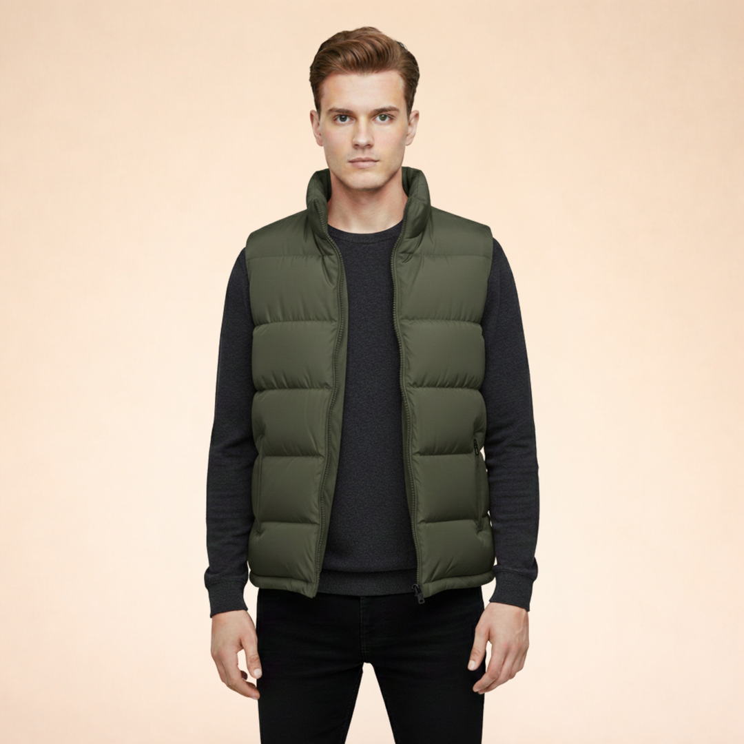Gilet Uomo Imbottito Elegante Vestibilità Regular