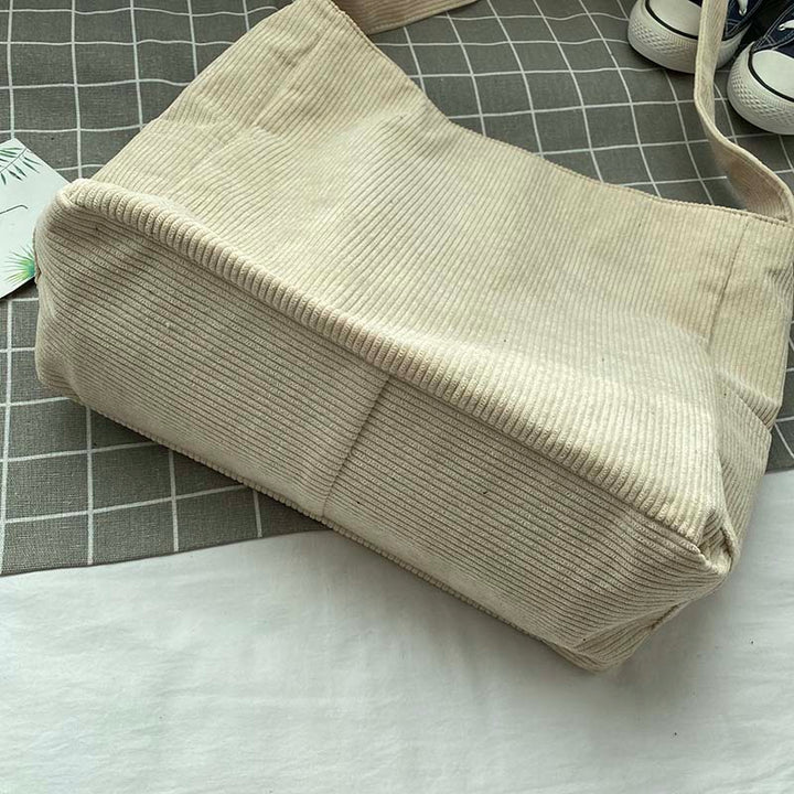 Borsa Tracolla Donna in Tela Velluto a Coste Classica Resistente