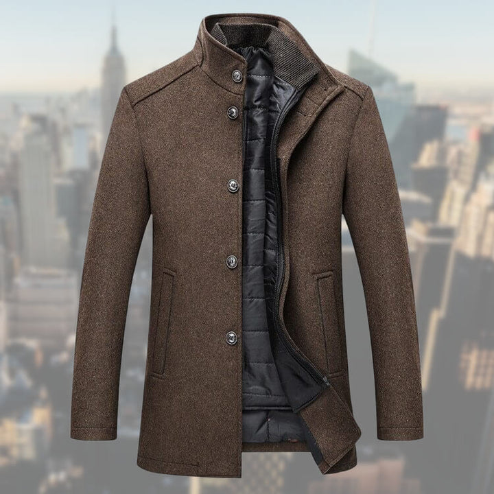 Cappotto Uomo in Misto Lana con Gilet Staccabile Media Lunghezza - Vesarelli