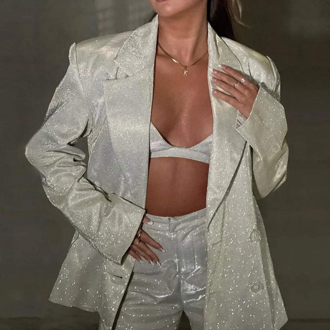 Evento Autunnale Donna Set Tessuto Shimmer Elegante - Vesarelli