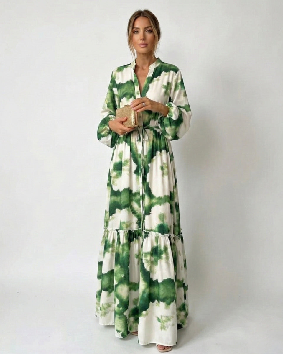 Abito lungo Donna con cintura in vita Stile fluido elegante - Vesarelli