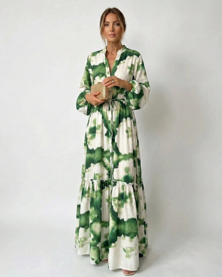 Abito lungo Donna con cintura in vita Stile fluido elegante - Vesarelli