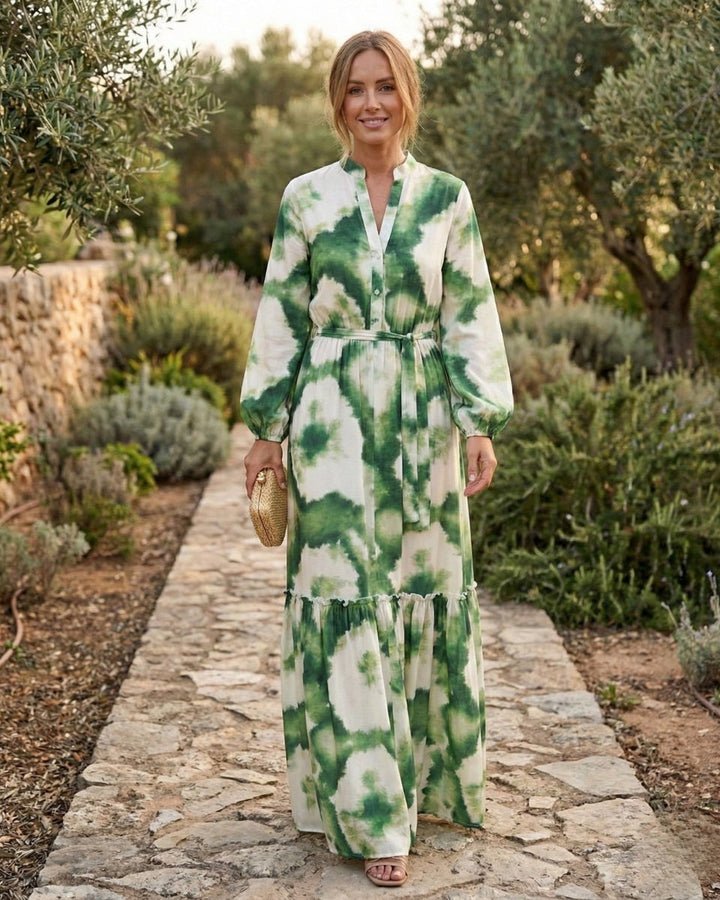 Abito lungo Donna con cintura in vita Stile fluido elegante