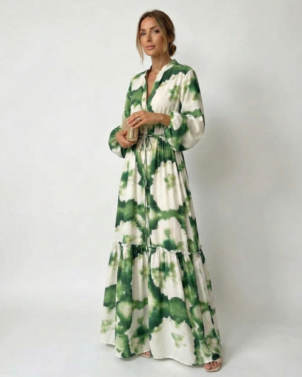 Abito lungo Donna con cintura in vita Stile fluido elegante