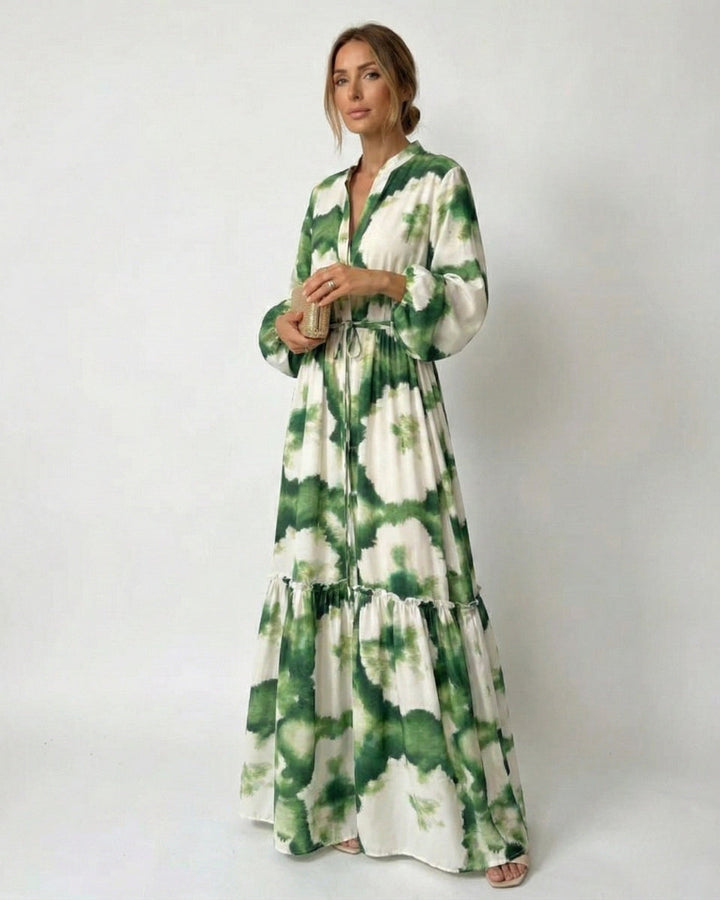Abito lungo Donna con cintura in vita Stile fluido elegante