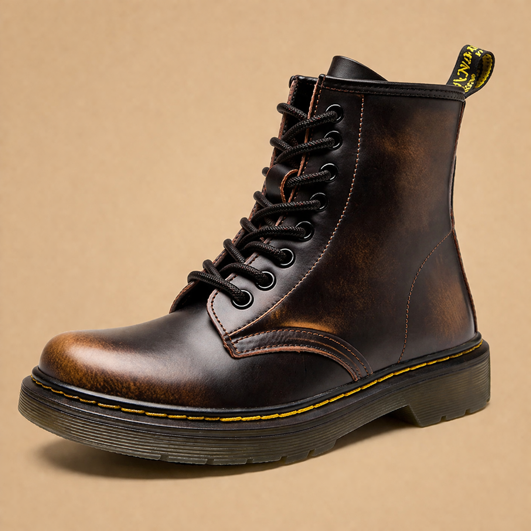 Stivali Uomo Combat Classici Stringati Pelle