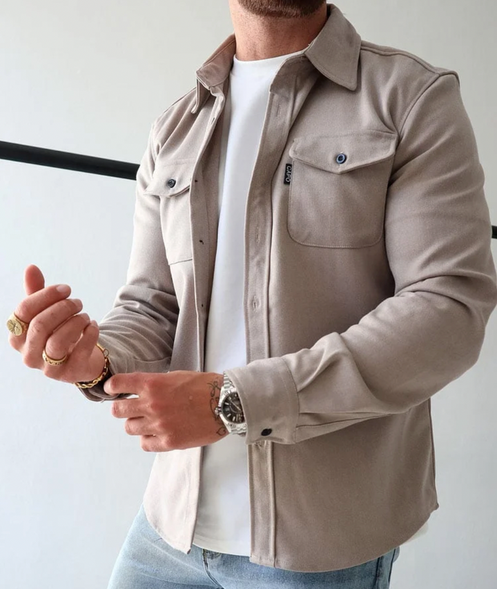 Camicia Giacca Uomo Tessuto Traspirante Slim Fit - Vesarelli