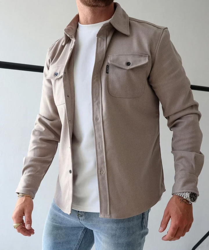 Camicia Giacca Uomo Tessuto Traspirante Slim Fit