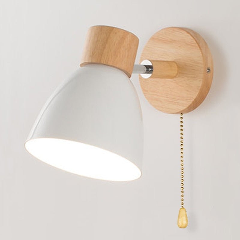 Lampada da parete sospesa in legno scandinavo 6