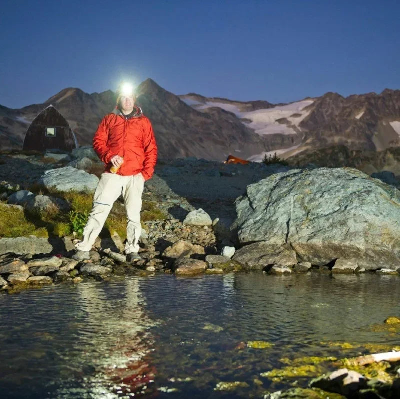 Lampada frontale a LED ricaricabile tramite USB: torcia frontale luminosa attivata da sensore per pesca, escursionismo, ricerca di emergenza o campeggio avventuroso 2