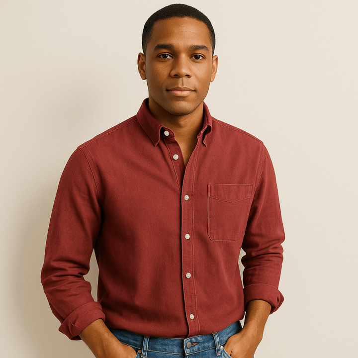 Camicia Uomo Cotone Maniche Lunghe Colletto Classico Taglio Regolare
