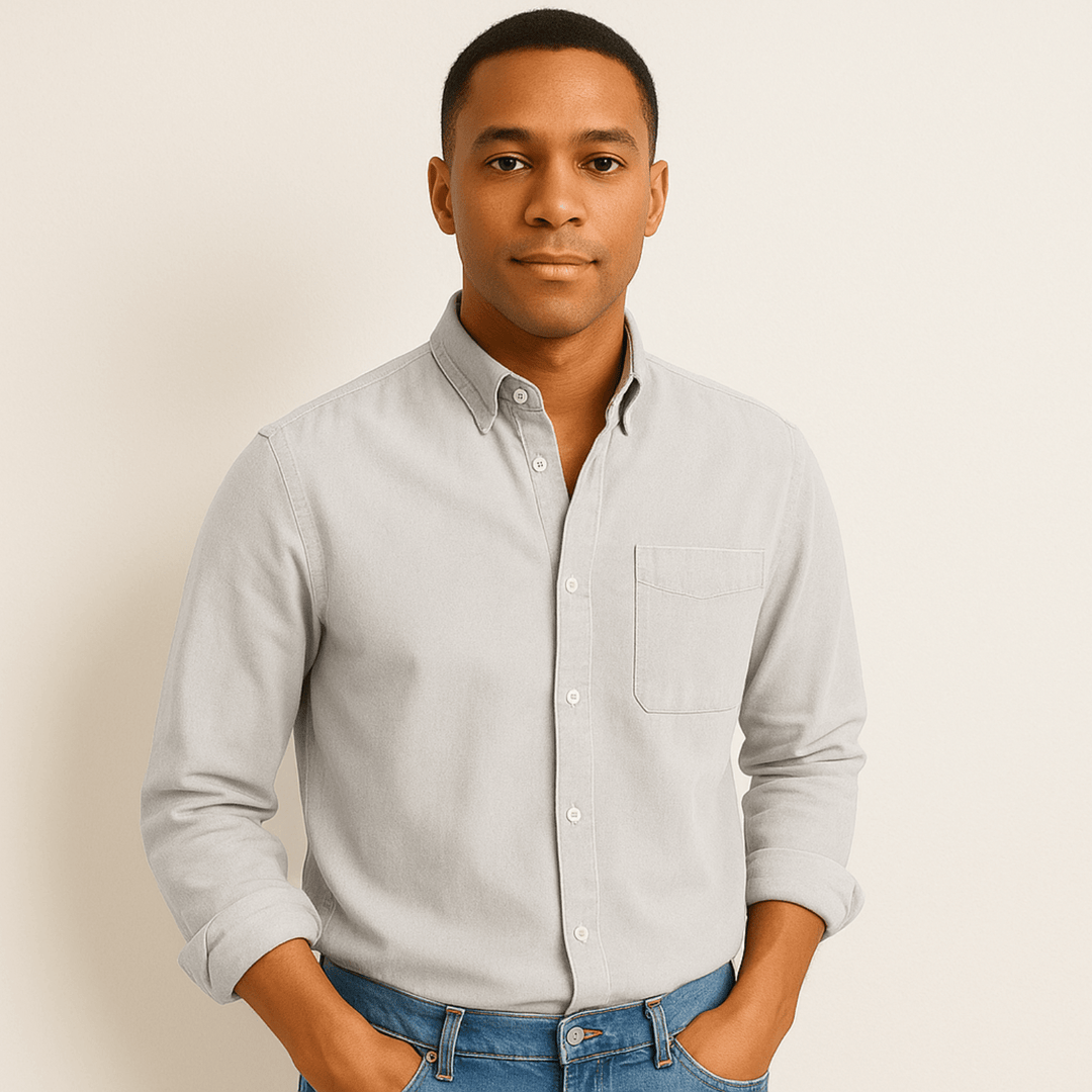 Camicia Uomo Cotone Maniche Lunghe Colletto Classico Taglio Regolare