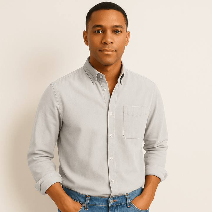 Camicia Uomo Cotone Maniche Lunghe Colletto Classico Taglio Regolare