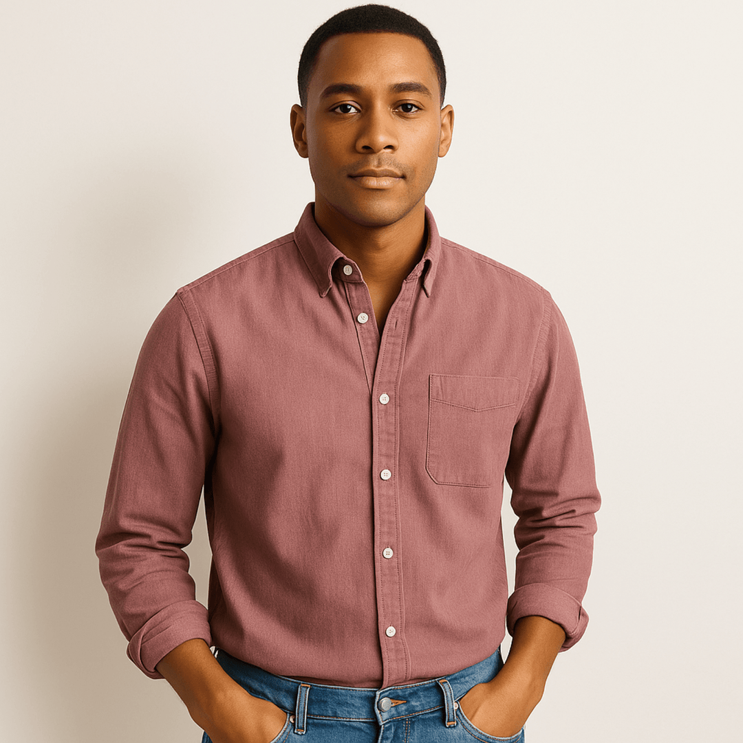 Camicia Uomo Cotone Maniche Lunghe Colletto Classico Taglio Regolare