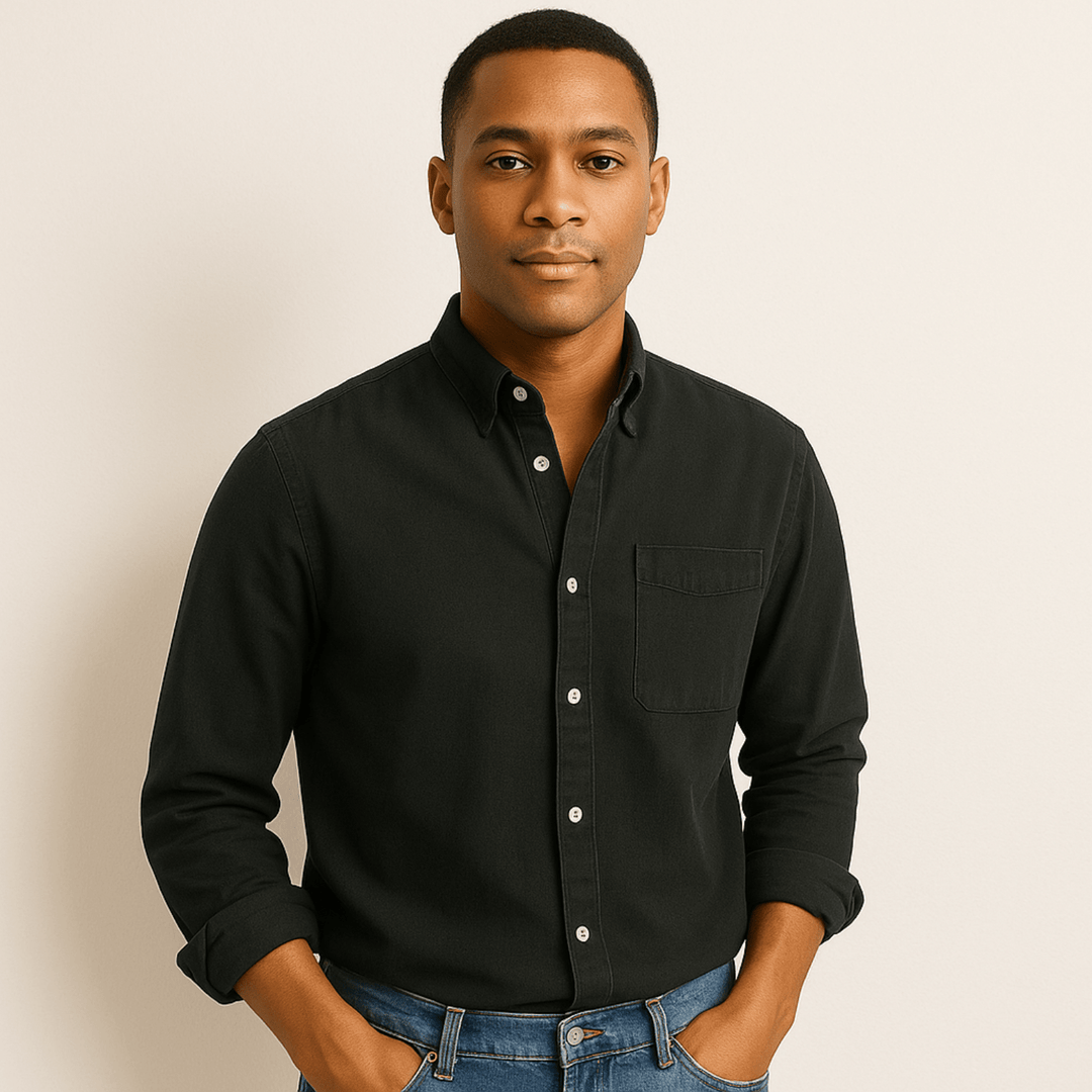 Camicia Uomo Cotone Maniche Lunghe Colletto Classico Taglio Regolare