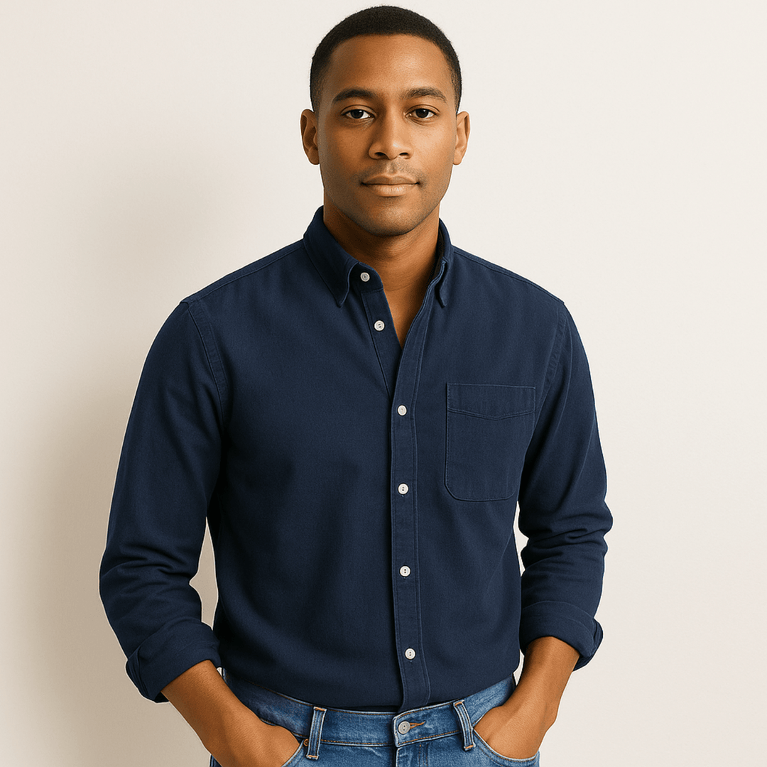 Camicia Uomo Cotone Maniche Lunghe Colletto Classico Taglio Regolare - Vesarelli