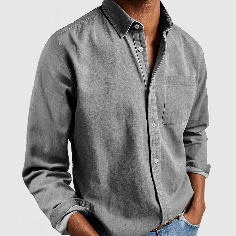 Camicia Uomo Cotone Maniche Lunghe Colletto Classico Taglio Regolare