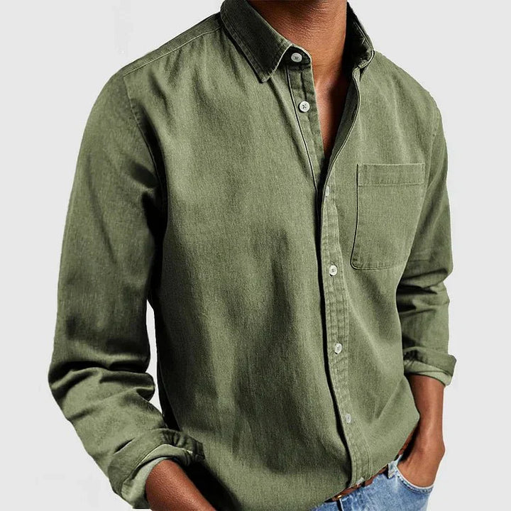 Camicia Uomo Cotone Maniche Lunghe Colletto Classico Taglio Regolare