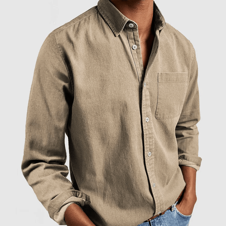 Camicia Uomo Cotone Maniche Lunghe Colletto Classico Taglio Regolare