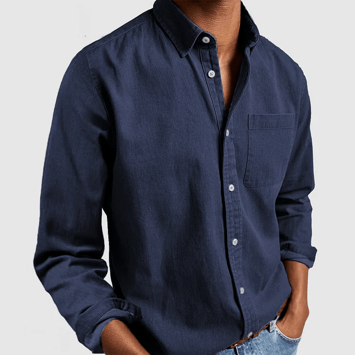 Camicia Uomo Cotone Maniche Lunghe Colletto Classico Taglio Regolare