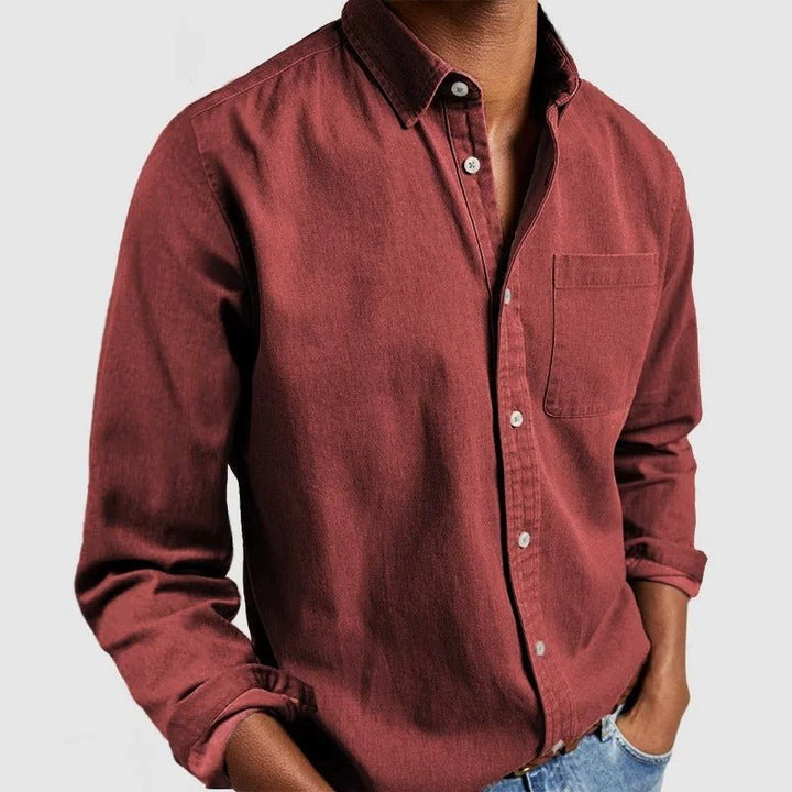 Camicia Uomo Cotone Maniche Lunghe Colletto Classico Taglio Regolare