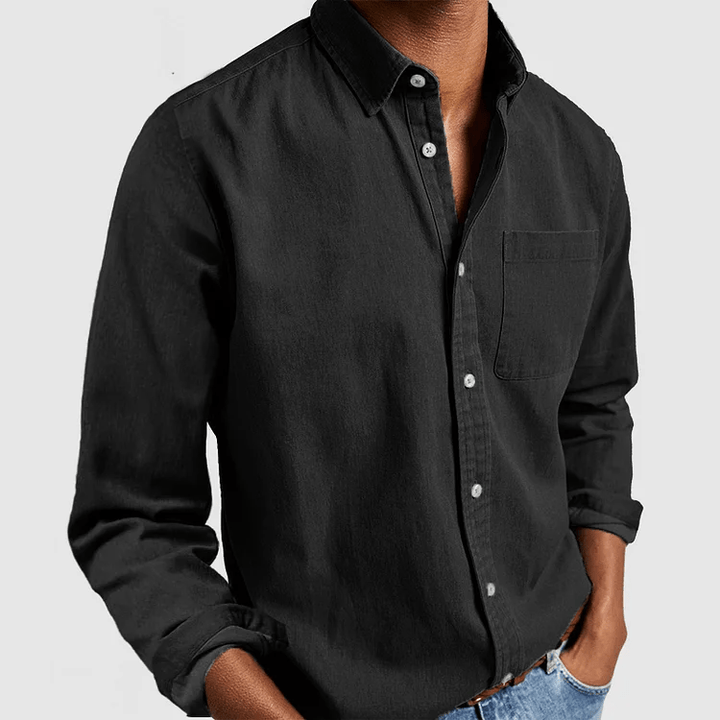 Camicia Uomo Cotone Maniche Lunghe Colletto Classico Taglio Regolare