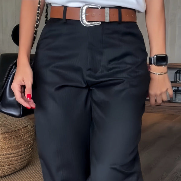 Lara | Eleganti e Comodi Pantaloni Donna con Vita Alta e Taglio Dritto 7