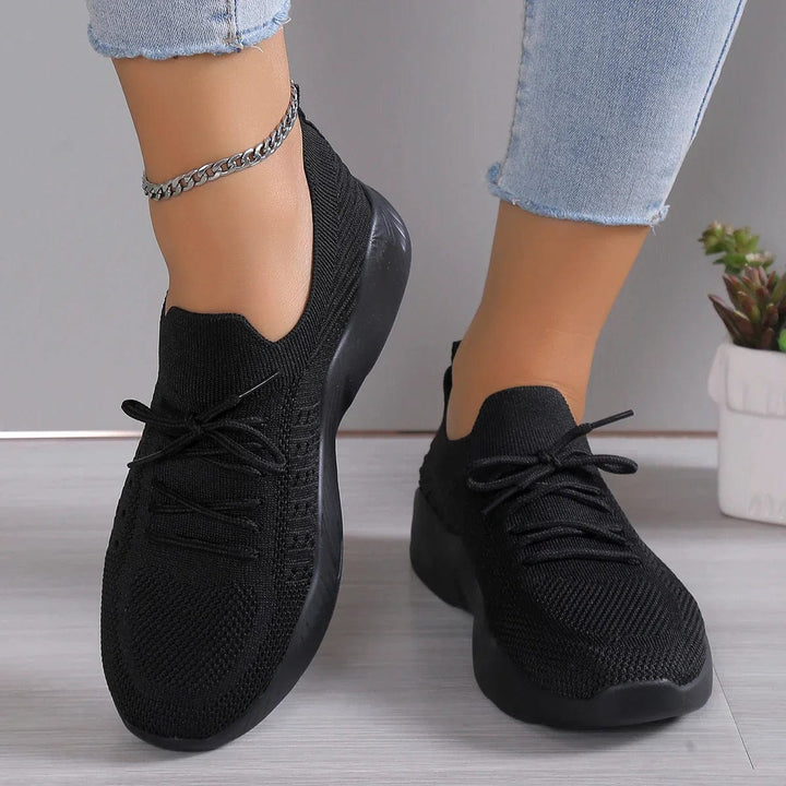 Lara | Scarpe con Suola in Gomma e Supporto Arco Plantare Nero