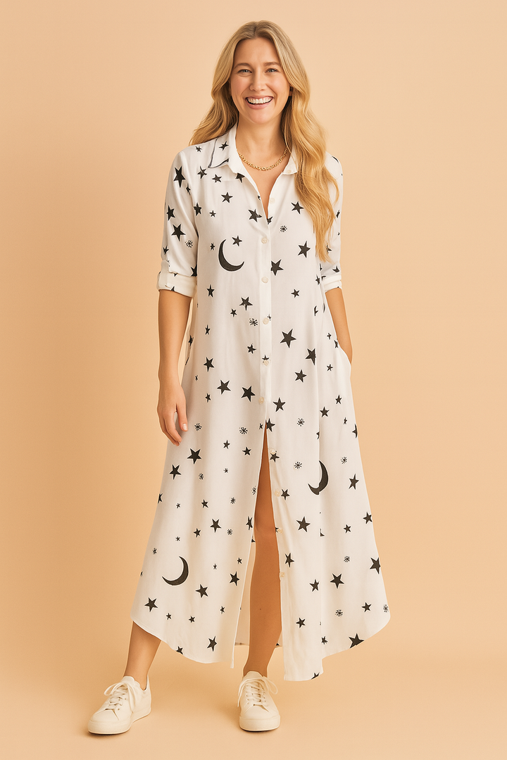 Lena | Stile due pezzi con spacco e stampa di testo 6