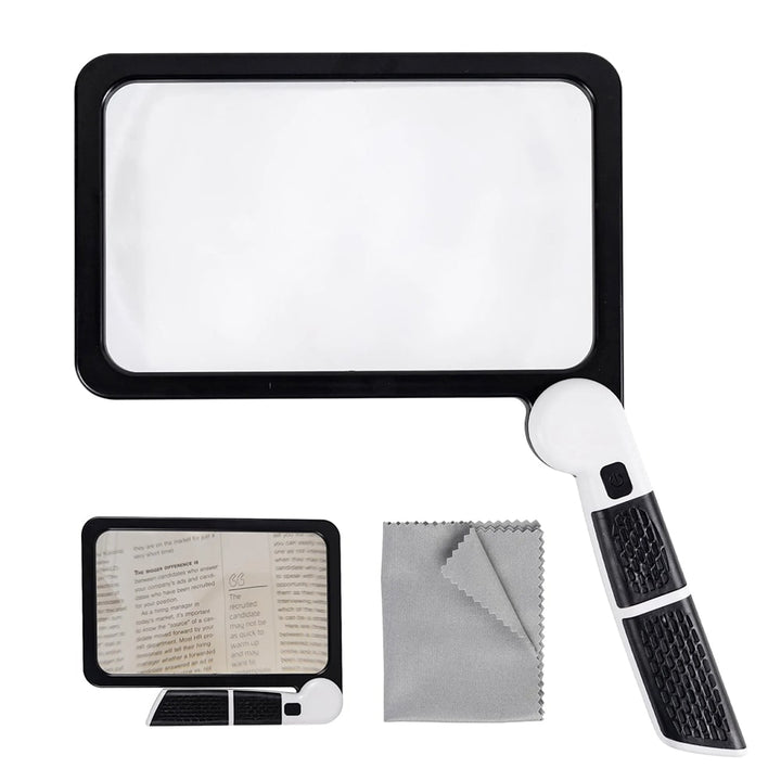 Lente d'ingrandimento LED Portatile 5x con Maniglia Ergonomica e Design Pieghevole 3