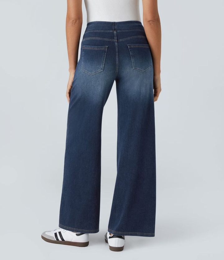 Lento | Jeans Elasticizzati a Gamba Larga