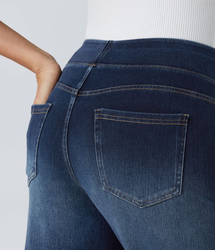 Lento | Jeans Elasticizzati a Gamba Larga