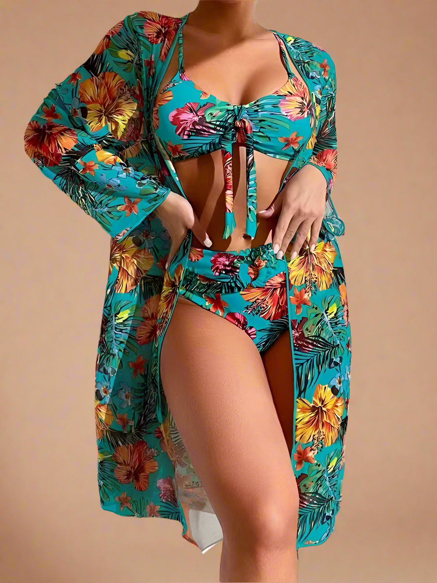 Leticia | Costume da bagno copricostume floreale 1