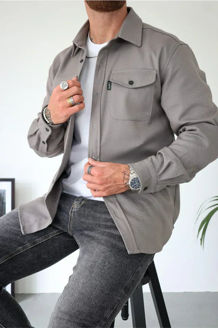 Camicia Overshirt Uomo Cotone Comoda Vestibilità Regular - Vesarelli