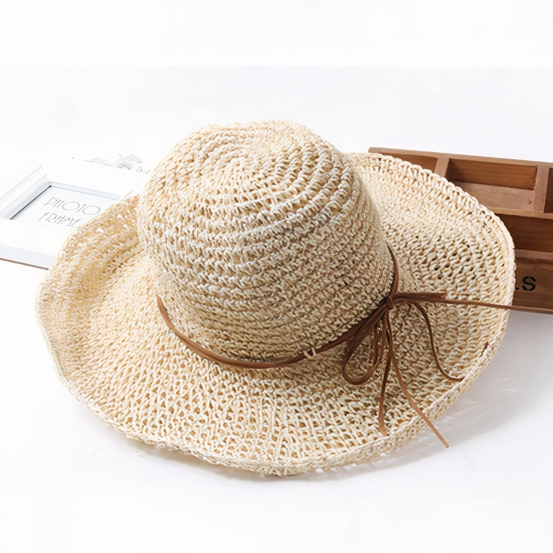 Cappello Estivo Donna Pieghevole in Tessuto Tesa Larga