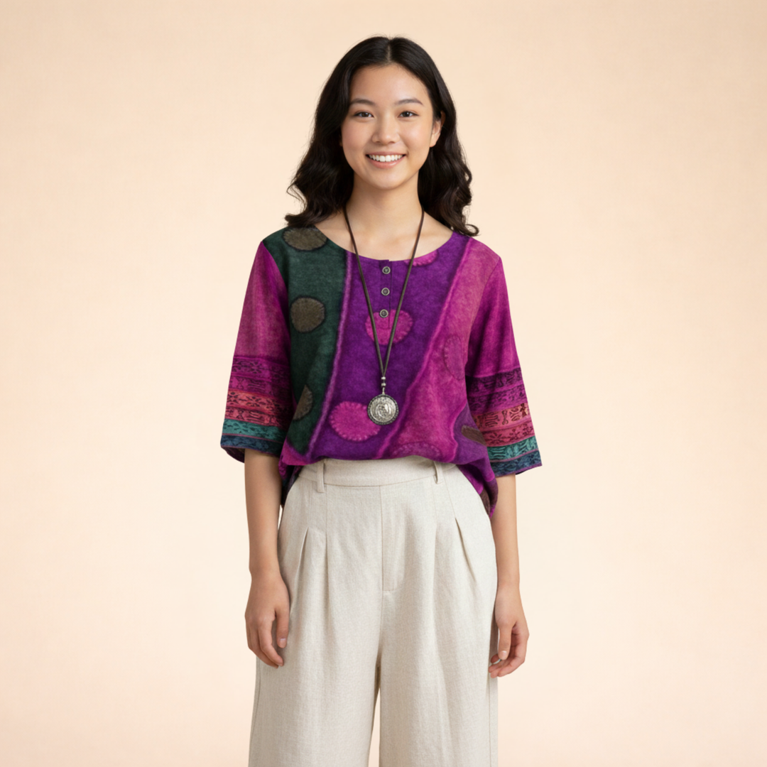 Lina | Canottiere Donna – Elegante, Ampia &amp; Comoda con Stampa Boho 2