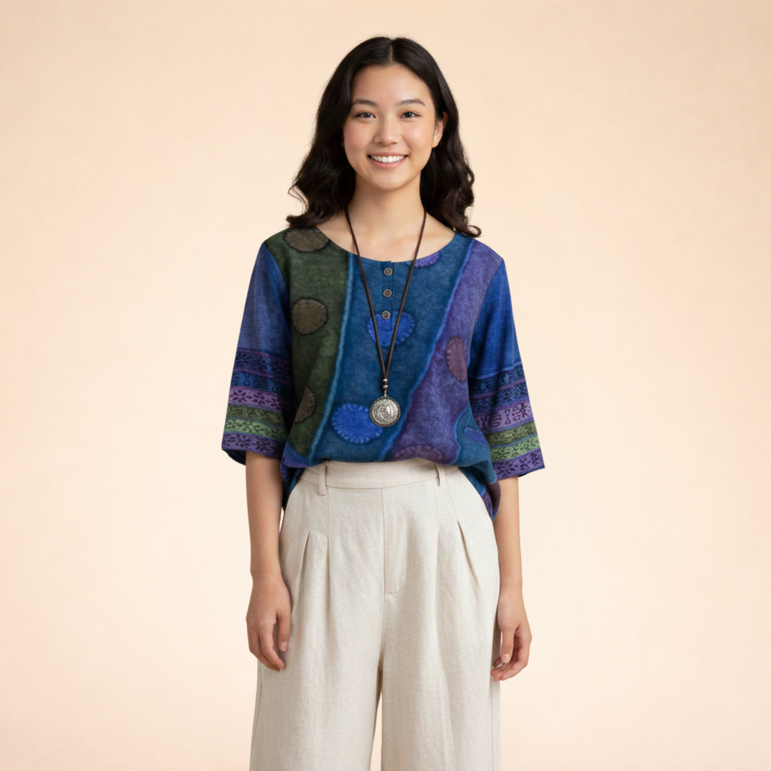 Lina | Canottiere Donna – Elegante, Ampia &amp; Comoda con Stampa Boho 3