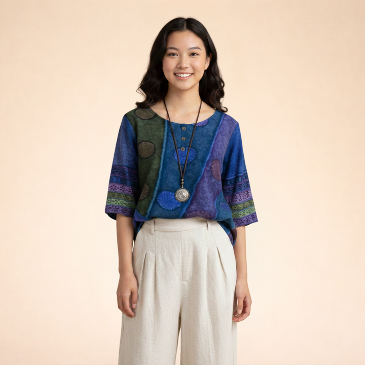 Lina | Canottiere Donna – Elegante, Ampia &amp; Comoda con Stampa Boho 3