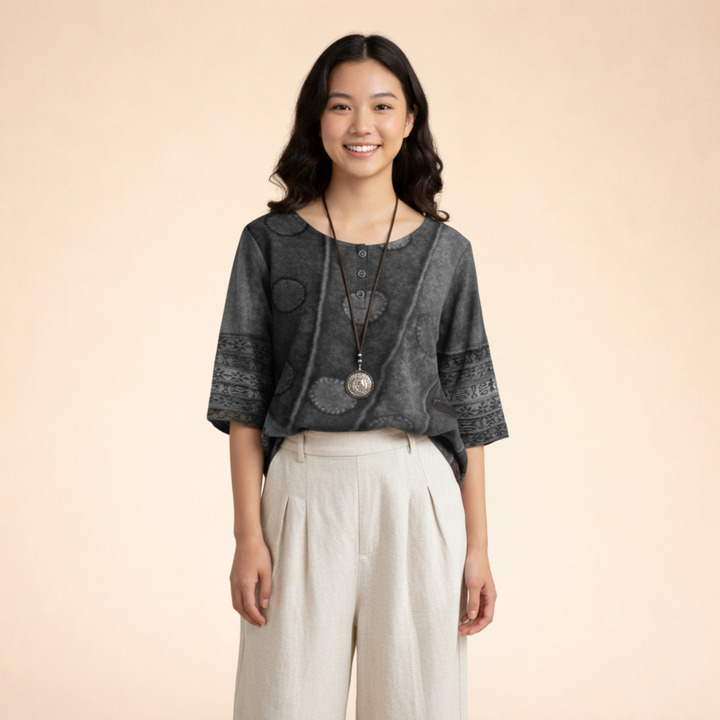 Lina | Canottiere Donna – Elegante, Ampia &amp; Comoda con Stampa Boho 4