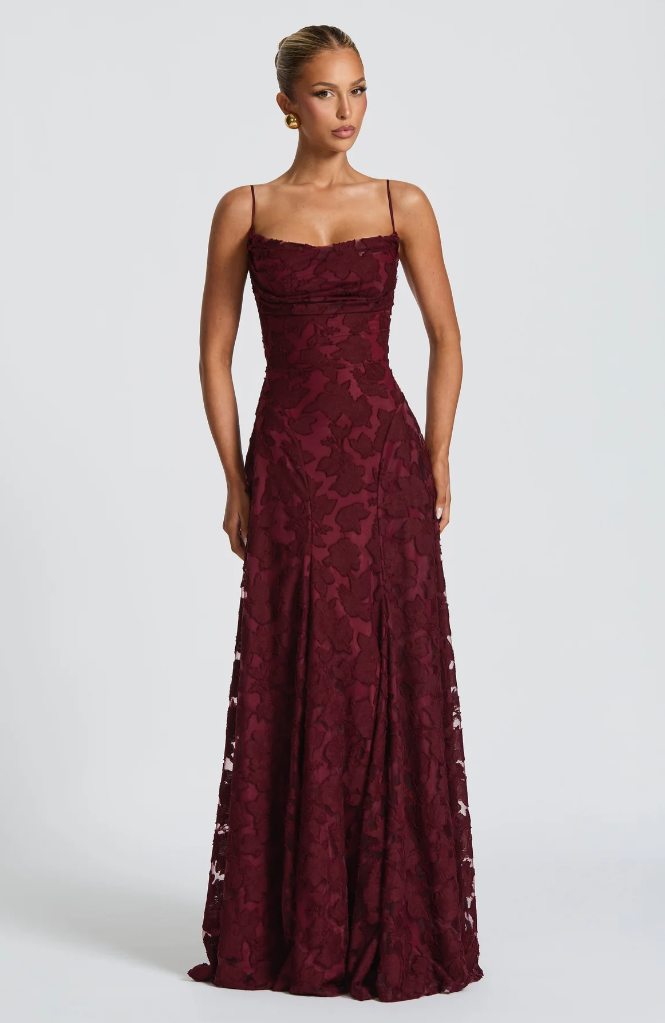 Lina | Elegante Abito Maxi con Dettagli in Pizzo - Maxmara Abiti da Cerimonia 1