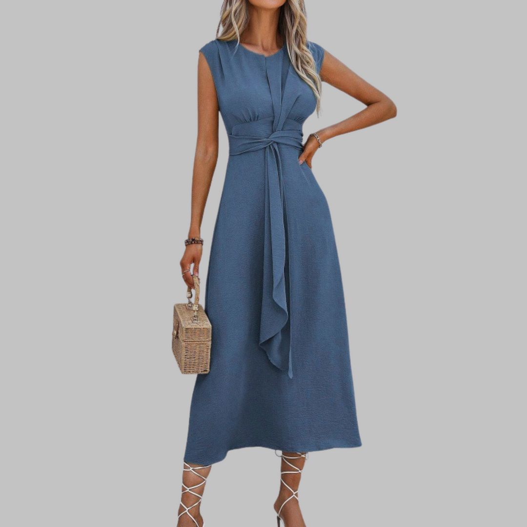 Liora | Elegante Abito Midi Cerimonia con Cintura per Donna 2