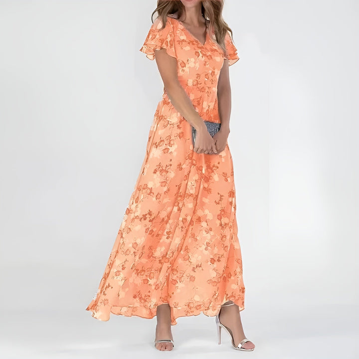 Abito Maxi Donna Floreale Elegante Cerimonia - Vesarelli