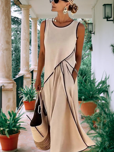 Abito Donna Senza Maniche Elegante Slim Fit